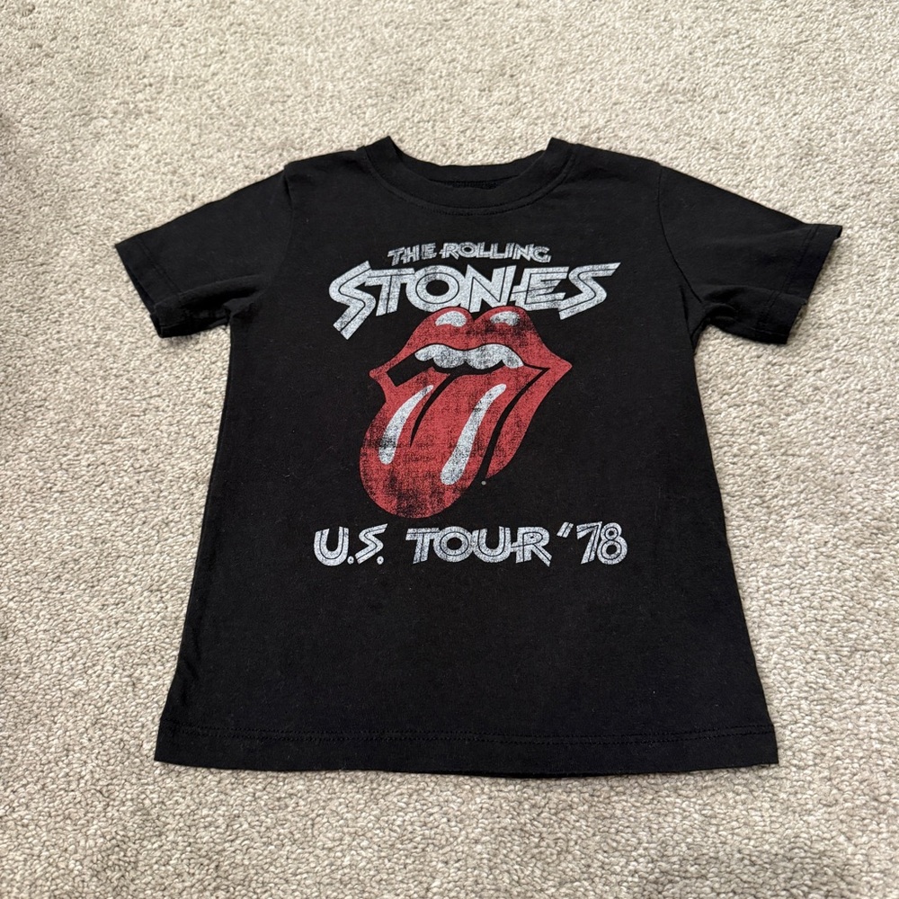 The Rolling Stones Baby T Shirt USA Tour 1978 Rock Band Merch Tee Black - 3T